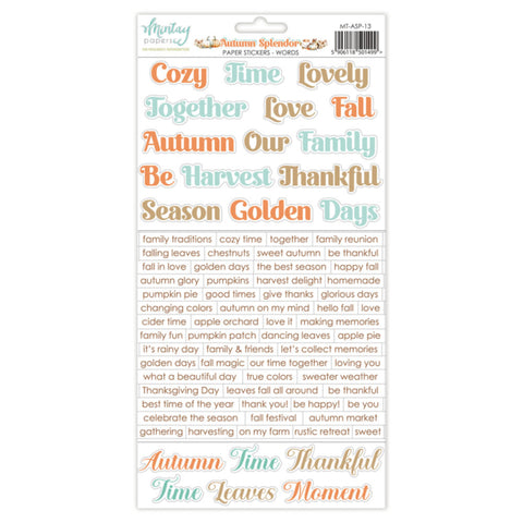 Mintay Papers Sticker Set - AUTUMN SPLENDOR - WORDS