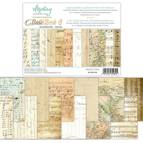 Mintay Papers - 6 X 8 BASIC BOOK - BACKGROUNDS - VINTAGE