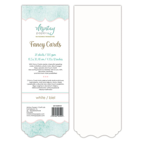 Mintay Papers FANCY CARDS -white