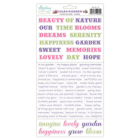 Mintay Papers Sticker Set - LILAC GARDEN - INSCRIPTIONS