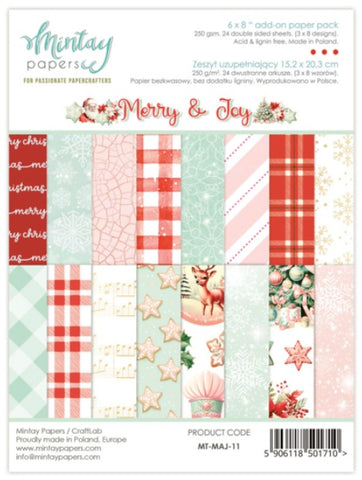 Papers 6 X 8 ADD-ON PAPER PAD - Merry & Joy