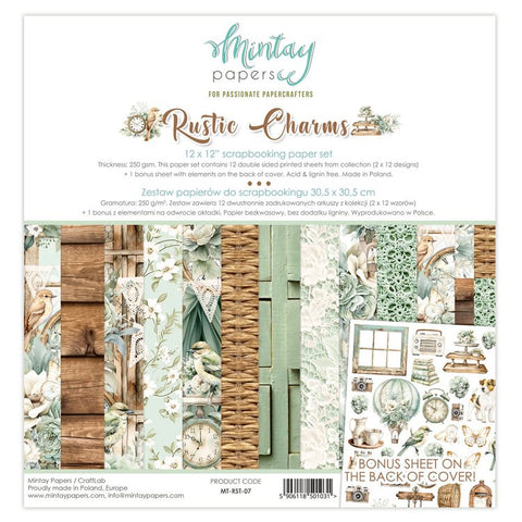 MINTAY RUSTIC CHARMS 12" X 12" PAPER SET