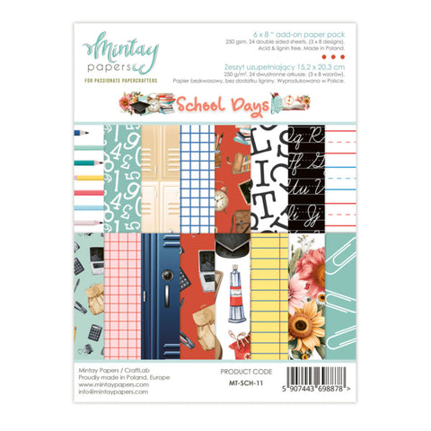 MINTAY PAPERS 6 X 8 ADD-ON PAPER PAD - SCHOOL DAYS