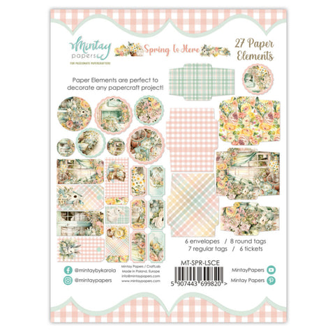 Mintay Papers - PAPER ELEMENTS - SPRING IS HERE, 27 PCS