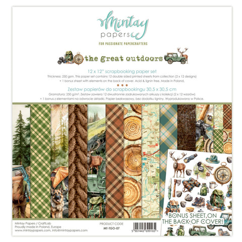 Mintay Papers 12 X 12 PAPER SET - THE GREAT OUTDOOR