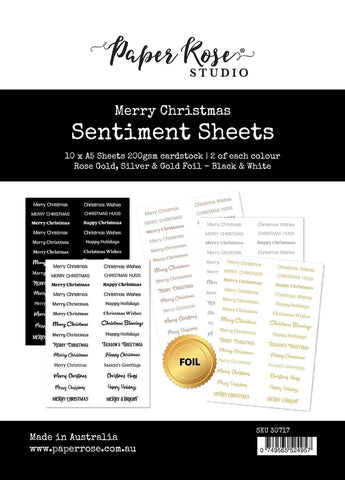 Paper Rose Studio Merry Christmas Sentiment Sheets