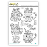 Honey Bee Sweet Season Mugs - 6"x 8" Rubber Cling Stamp Set