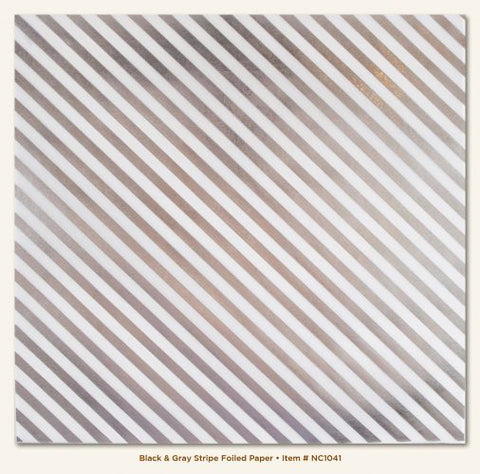 Necessities 12"x12" Foiled Vellum Paper - Black & Gray Stripes