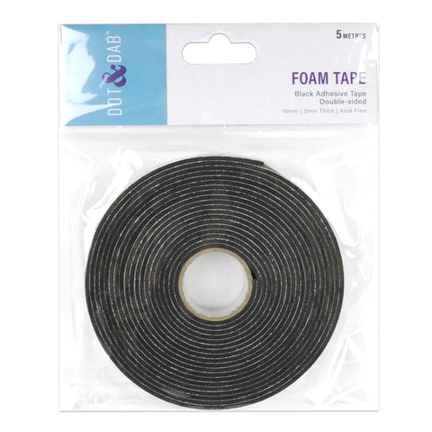 DRK- Dot & Dab adhesive foam tape Black thickness 2 mm and 18 mm wide