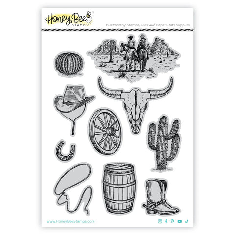 Honey Bee Stamps -On The Range - 5x7 Rubber Cling Stamp