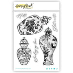 Honey Bee Stamps Ornate Ginger Jar - 4x5 Rubber Cling Stamp