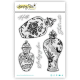 Honey Bee Stamps Ornate Ginger Jar - 4x5 Rubber Cling Stamp