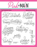 Pink & Main Clear Stamp,Let's Celebrate