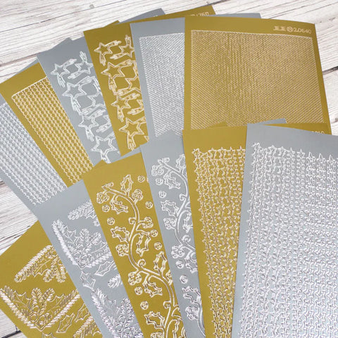 Hunkydory Peel Off Stickers - Set 1 - Christmas Borders & Corners