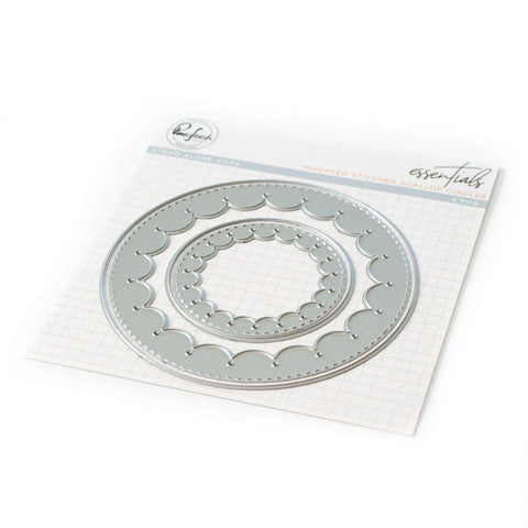 Pinkfresh Studio Essentials Inverted stitched scallop circle die set
