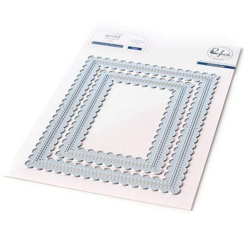 Pinkfresh Studio  Essentials: Stitched Scallop Rectangles Die Set