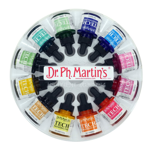 Dr. Ph. Martin's - TECH Drawing Ink Set 1, 1oz (12pc)