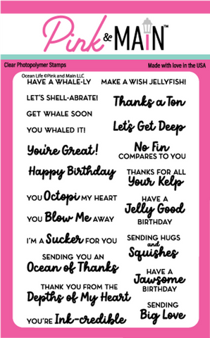 Pink & Main Clear Stamp, Ocean Life