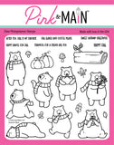 Pink & Main Autumn Bear stamps
