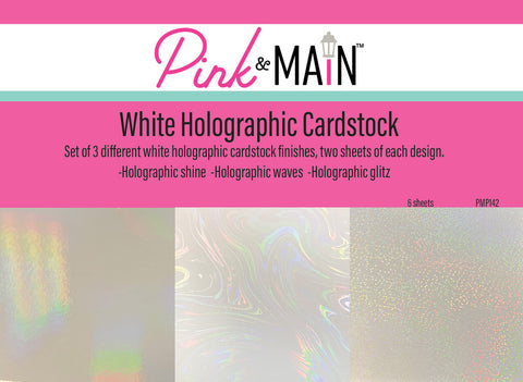 Pink & Main White Holographic Paper Pack 6x6