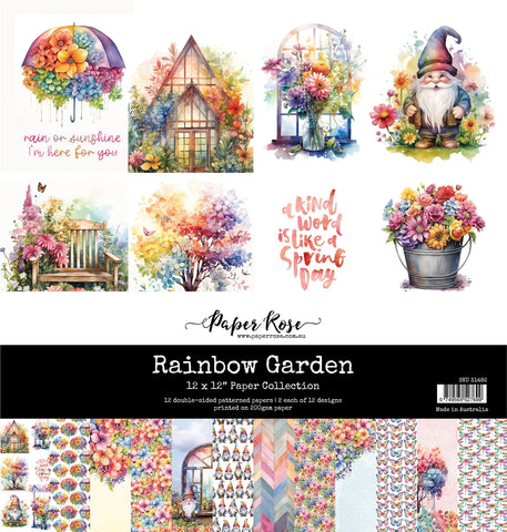 Paper Rose Rainbow Garden 12x12 Paper Collection