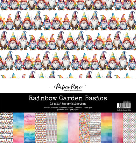 Paper Rose Rainbow Garden Basics 12x12 Paper Collection