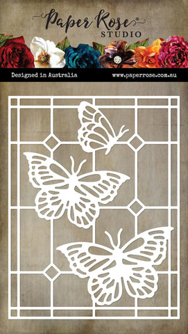 PAPER ROSE STUDIO - Alora Butterfly Stained Glass Coverplate Metal Die