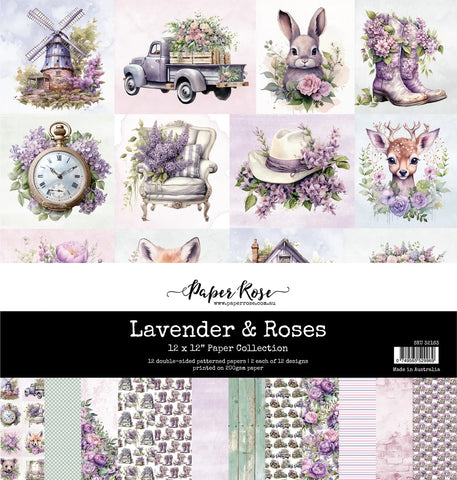 Paper Rose Lavender & Roses 12x12 Paper Collection