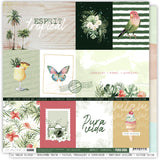 Les Ateliers de Karine Pura Vida Pack 6 papiers imprimés + 1 calque