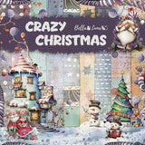 Bellaluna Crafts 12 double-sided papers 8x8" Crazy Christmas