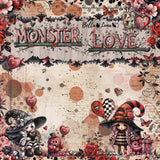 Bellaluna Crafts 8x8" Pad with 12 double-sided Monster Love papers