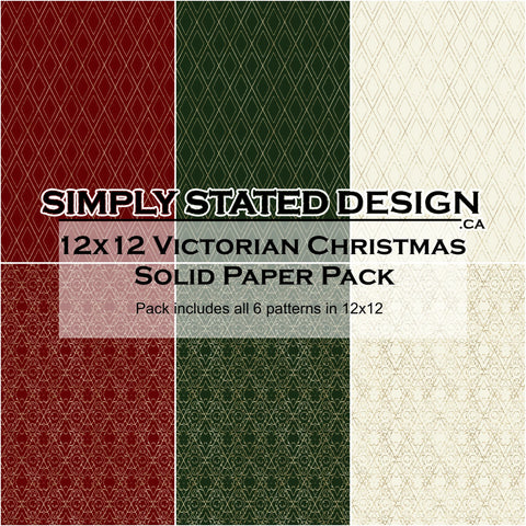 Simply Stated Victorian Christmas 12x12 Solid Paper Pack