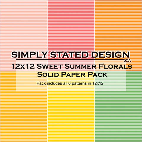 Simply Stated Sweet Summer Florals 12x12 Solid Paper Pack