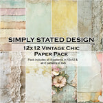 Simply Stated - Vintage Chic 12x12 Paper Pack