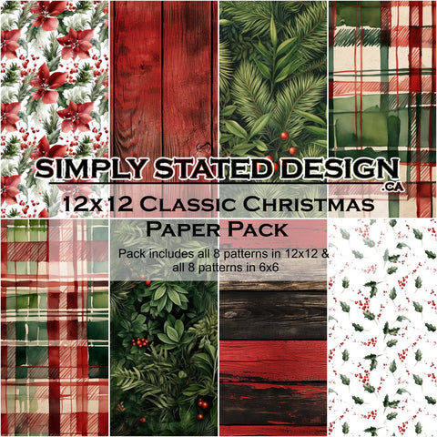 Simply Stated - Classic Christmas 12x12 Paper Pack