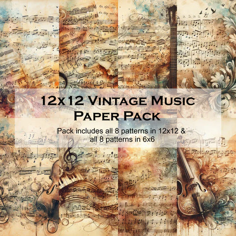 Simply Stated- Vintage Music 12x12 Paper Pack