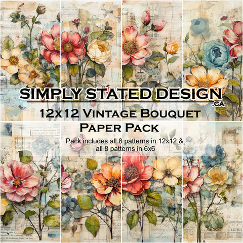 Simply Stated - Vintage Bouquet 12x12 Paper Pack