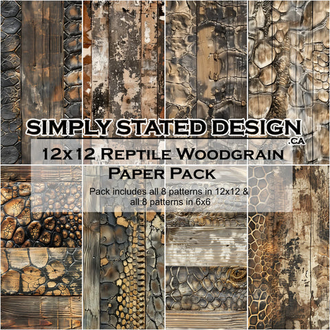 Simply Stated - Reptile Woodgrain 12x12 Paper Pack