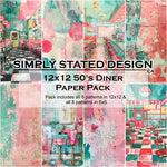 Simply Stated- 50's Diner 12x12 and 6x6 Paper Pack