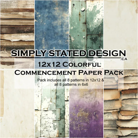 Simply Stated Colorful Commencement 12x12 Paper Pack