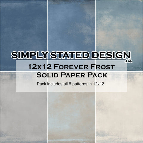 Simply Stated Forever Frost 12x12 Solid Paper Pack