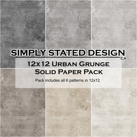 Simply Stated Urban Grunge 12x12 Solid Paper Pack