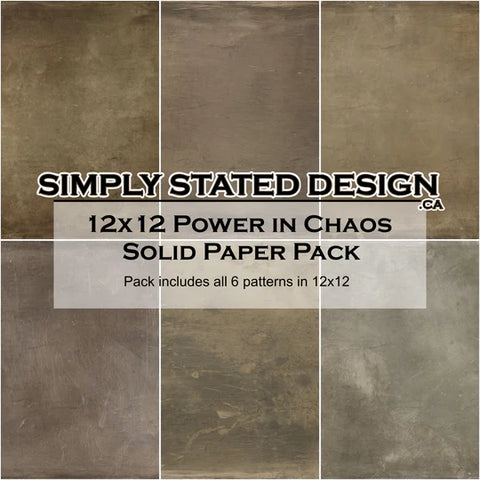 Simply Stated Power In Chaos 12x12 Solid Paper Pack 