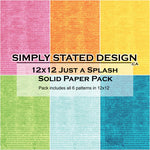 Simply Stated- Just A Splash 12x12 Solid Paper Pack