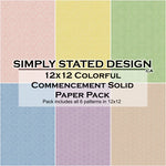 Simply Stated Colorful Commencement 12x12 Solid Paper Pack 