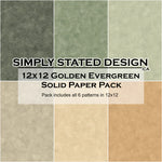 Simply Stated Design Golden Evergreen 12x12 Solid Paper Pack