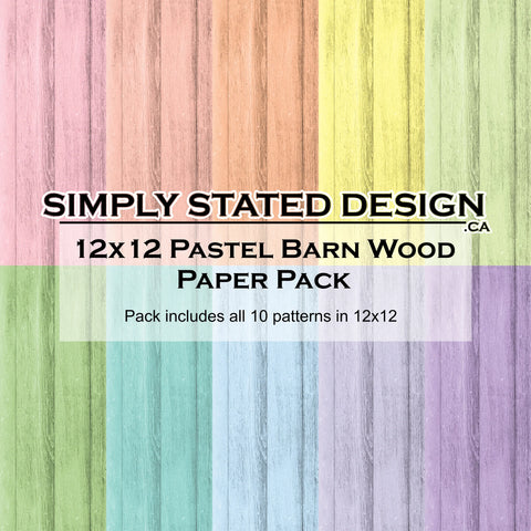 Simply Stated - Pastel Barn Wood 12x12 Paper Pack