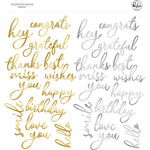 Pinkfresh Studio Foiled Script Sentiments Ephemera Set