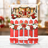 Katy Sue Poinsettia Garden Picket Fence, Card Making Kit