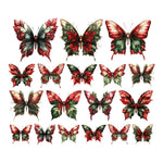 Simply Stated Victorian Christmas Poinsettia Butterflies Ephemera